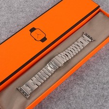 Watch Hermes Style Satine Grand H Band For Apple Watch Series Ultra 1/2/3 49mm picture