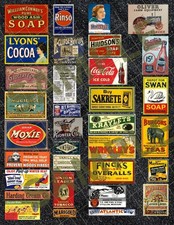 30 Vintage Sign Shop Garage Stickers Multi-Scale Miniature Diorama Peel-n-Stick picture