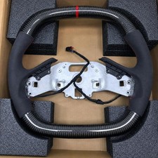 Heated Real Carbon Fiber Alcantara Steering Wheel For Corvette C8 2020-2025 picture