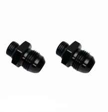 2Pcs ORB-6 O-ring Boss AN6 6AN to AN8 8AN Male Adapter Fitting Black picture