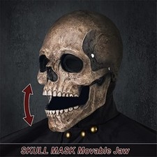 Horror Party Halloween Skull Mask Full Head Helmet With Movable Jaw Prop Scary picture