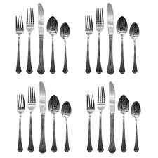 Gorham Nouveau 18/8 Stainless Steel 20pc. Flatware Set (Service for Four) picture