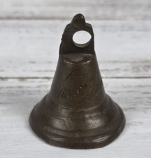 Antique Etched Design Small Brass Prayer Bell  picture
