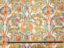 Covington HERMES CONFETTI Green Orange Blue Destressed Floral Drapery Uph Fabric picture