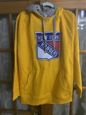NWT Antigua New York Rangers NHL Mens Hoodie Yellow/Gray Size L - Rare picture