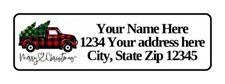 400 Personalized Return Address Labels. Christmas Truck 1/2 inch by 1 3/4 inch picture