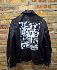 ZARA Men's Black Faux Leather Biker Jacket Zip Front Spread Collar DNWR Size S picture