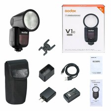 US Godox V1-C V1C 2.4G TTL HSS Round Head Li-ion Camera Flash Speedlite Fr Canon picture