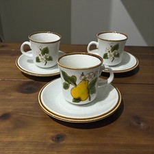 Mikasa natural beauty bountiful c 9001 cups saucers Tea Coffee Floral Set 3 Vtg picture