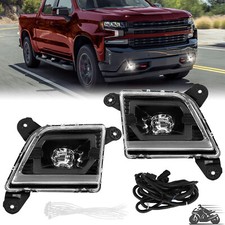 For 2019 2020 2021 2022 Chevy Silverado 1500 LED Daytime Fog Light Lamps Black picture