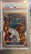 2023 Bowman Sapphire Baseball Lazaro Montes Orange /50 #BCP-58 PSA 10💎Mariners picture