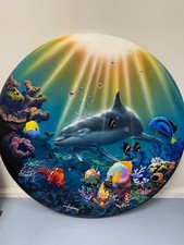 Original (signed x2) Claus Andersen 'Round Aquatic' 30