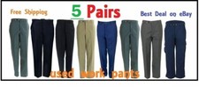 5 Used Uniform Work Pants lot.  FREE Priority SHIPPING picture