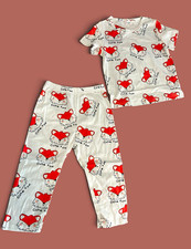PatPat 2pc Fox Print Pajama Set Short Sleeve Pullover Knit 18-24M picture