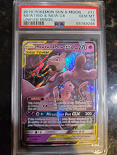 2019 Pokemon Sun & Moon Unified Minds #71 Mewtwo & Mew GX PSA 10 GEM MINT picture