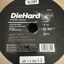 DIE HARD 4AWG BLACK BATTERY/ STARTER CABLE - MADE IN USA - 50 FEET picture