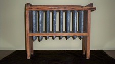 sku3763. Primitive Candle Maker VERY RARE 24 Pewter Molds Pine Wood Hand Made  picture