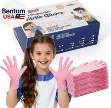 Kids Disposable Gloves for 3-8 Years, 5Mil Pink Nitrile Gloves with Latex-Free a picture