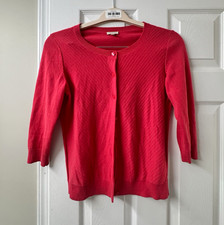 Talbots Petites Pink Solid Cardigan Sweater Crew Neck 3/4 Sleeve Lightweight picture