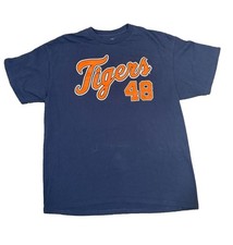 Vintage Torii Hunter #48 Detroit Tigers MLB Blue Baseball Jersey Shirt Men’s XL picture