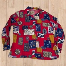 Vintage 60s 70s Dutchmaid Patchwork Print Shirt Blouse Psychedelic Boho EU 40 picture