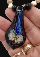 Murano Venetian Glass Pendant Necklace w/ Coordinating Bracelet & Earrings picture