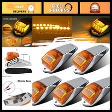 5Pcs Amber LED Truck Cab Marker Lights - Roof Clearance Running Lights, 17 LEDs picture