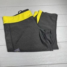 Xersion Gray Yellow Cropped Leggings XL NWT Activewear picture