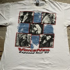 Gem Vince Neil Exposed Tour '93 Vintage Men's White  Short Sleeve Shirt Sz XL picture