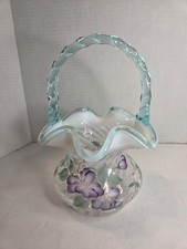 Vtg Fenton Glass 1995 90th Anniversary Family Signed Hand Painted Iridized Glows picture