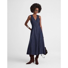 NWT Madewell Denim Yana V-Neck Circle Midi Dress Size 2 picture