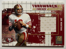 2003 Donruss Elite Throwback Threads Joe Montana Game Worn Jersey HOF /250 #TT-1 picture
