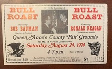 Maryland Senate J GLENN BEALL Jr, Congress Bob Bauman Signed Ticket Ronald Regan picture