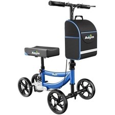 Aojin Knee Scooter All Terrain 300Lb Foldable Walker W/ Bag Blue picture