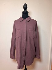 Mondetta Mauve Fleece Shacket Snap Button Cozy Jacket Style Medium picture