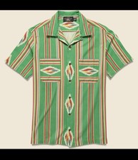 NWT RRL Double RL Jersey Camp Shirt Native Southwestern Green Men’s Size M picture