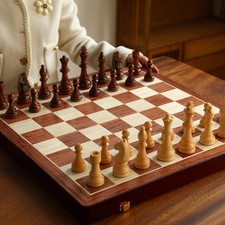 20 Inch Extra Large Wooden Chess Set Solid Walnut Staunton Pieces Board Game picture