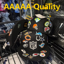 Men's NFL Multi-Teams Patch Allover Logos Cap 59FIFTY Fitted Hat Era Sewn IN BOX picture