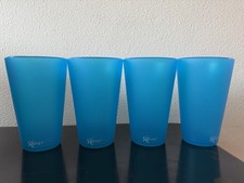Silipint Blue Silicone Tumblers Set of 4 Solid Color Drinking Glasses picture