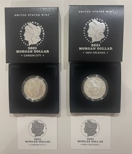 2021-CC & 2021-O Morgan Silver Dollars with privy marks, OGP and COA picture