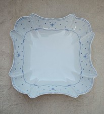 RARE Tirschenreuth Baronesse Fler De Lis Blue White Square Vegetable Bowl   picture