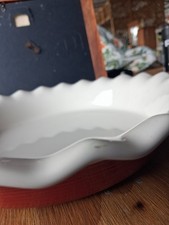 Red Corning Ware Etch  Pie Plate ~ 11