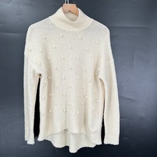 madewell snowglobe bobble pompom sweater turtleneck wool alpaca blend cozy M picture