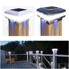 1-12Pcs Solar Post Cap Light For 4x4 5x5 6x6 Waterproof LED Deck Fence Lights US picture