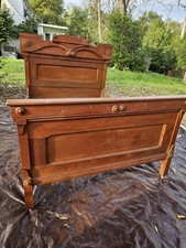 Antique Victorian Full Double Heavy Carved Quarter Sawn Oak Ornate Bedroom Set picture