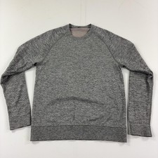 Lululemon At Ease Crew Sweatshirt Men's Small Gray Textured Double Knit M3COXS picture