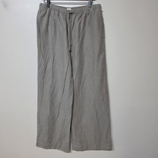 Aritzia Wilfred Womens The Lodge Cruiselinen Khaki Tan Wide Leg Pull On Pants LG picture