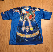 Italy National Team Campioni del Mondo 2006 Soccer Jersey Shirt Blue XL picture