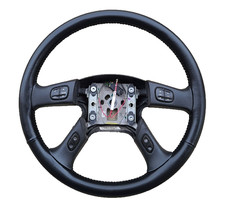 03-07 Silverado Sierra 1500 2500 3500 Diesel 4X4 Black Leather Steering Wheel OE picture