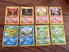Pokémon Lot 1999 Vintage TCG Card Non Holo Bulbasaur Squirtle Moltres 1st Editio picture